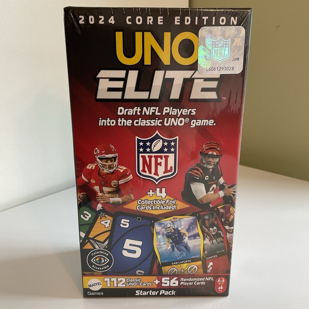 UNO Elite 2024 NFL Starter Pack Deck Core Edition Family Card Game SEALED NEW